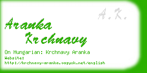 aranka krchnavy business card